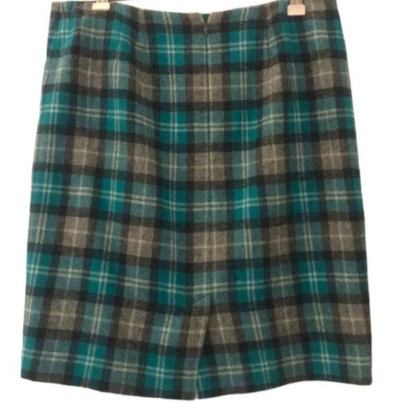 Talbots Skirt Women's Size 4 Petite Wool Blend Plaid Multi-Color Pencil Lined - Picture 3 of 5